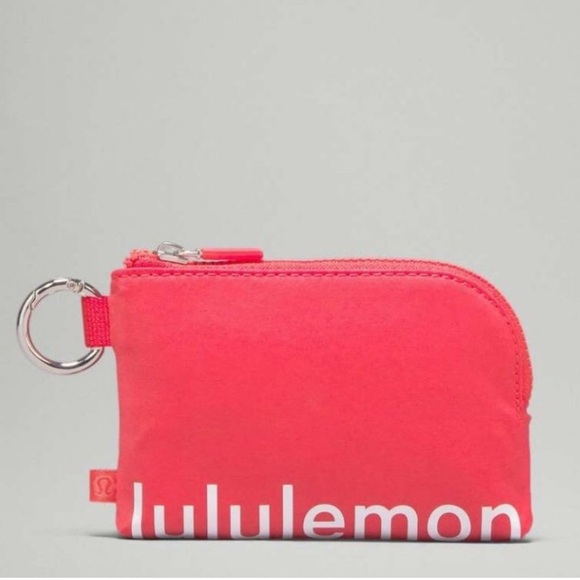 Lululemon Clippable Card Pouch in Pink Punch / White BRAND NEW - Picture 2 of 5